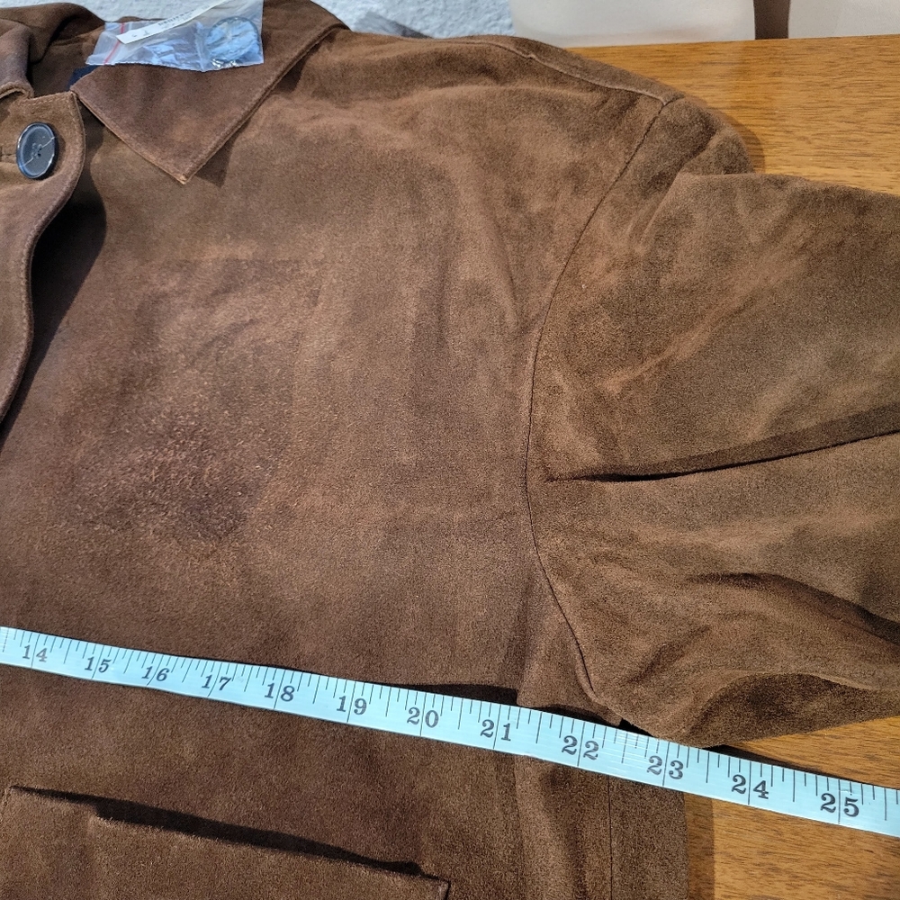 Madewell Boxy-Crop Jacket in Suede **Flawed NWT Espresso - Picture 9 of 9
